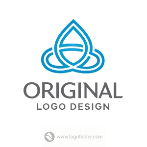 Premade Double Droplet Logo Design with Exclusive Rights