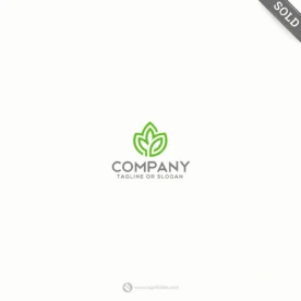 Green Leaf Logo  -  Beauty & cosmetics logo design