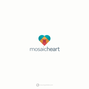 Mosaic Heart Logo + Free Video Intro  -  Dating logo design