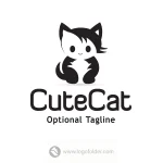Cute Cat Logo  - Free customization
