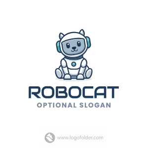 Robot Cat Logo  - Free customization
