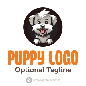 Premade Cute Dog Logo Design with Exclusive Rights