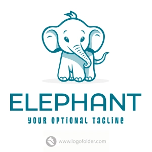 Premade Cute Elephant Logo Design with Exclusive Rights