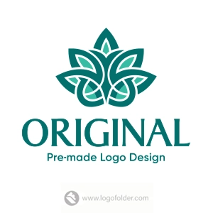 Premade Decorative Leaf Logo Design with Exclusive Rights
