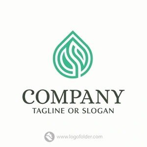 Premade Drop Leaf Logo Design with Exclusive Rights