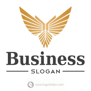 Premade Golden Wings Logo Design with Exclusive Rights