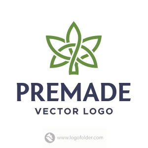 Premade Interlocked Leaf Logo Design with Exclusive Rights