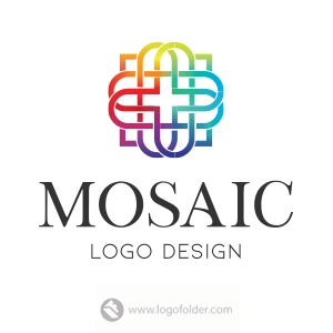 Premade Mosaic Cross Logo Design with Exclusive Rights